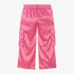 Elsy-Girls Pink Satin Cargo Trousers | Childrensalon Outlet