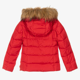 إلسي-جاكيت لون أحمر مبطن بريش للبنات | Childrensalon Outlet