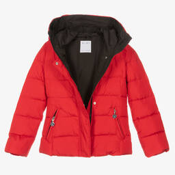 إلسي-جاكيت لون أحمر مبطن بريش للبنات | Childrensalon Outlet