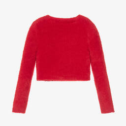 кутюр от Elsy-Красный вязаный пушистый укороченный свитер | Childrensalon Outlet