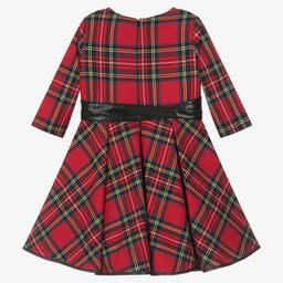 couture by Elsy-Girls Red Tartan Belted Dress | Childrensalon Outlet