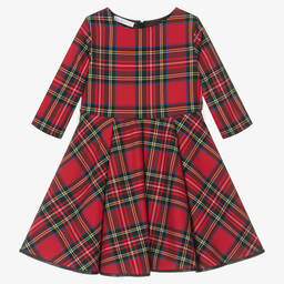 couture by Elsy-Girls Red Tartan Belted Dress | Childrensalon Outlet