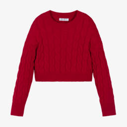 Elsy-Girls Scarlet Cable Knit Jumper | Childrensalon Outlet