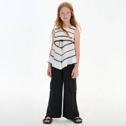 couture by Elsy-Girls Silky Black Utility Pants | Childrensalon Outlet