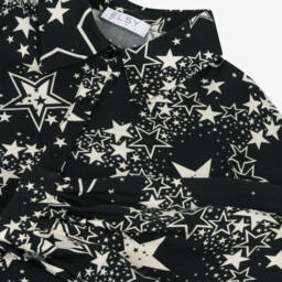 إلسي-قميص بنقشة نجوم فيسكوز لون أسود للبنات | Childrensalon Outlet