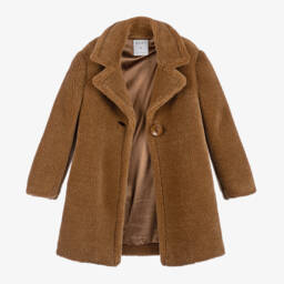 Elsy-Girls Tan Fleece Overcoat | Childrensalon Outlet