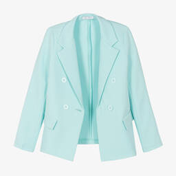 Elsy-Girls Turquoise Blue Crêpe Blazer | Childrensalon Outlet