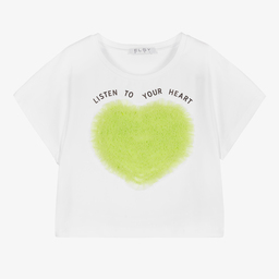 Elsy-Girls White Cotton T-Shirt | Childrensalon Outlet