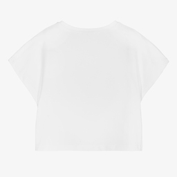 Elsy-Girls White Cotton T-Shirt | Childrensalon Outlet