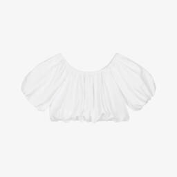кутюр от Elsy-Белый топ с открытыми плечами для девочек | Childrensalon Outlet
