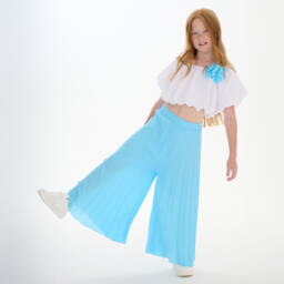 кутюр от Elsy-Белый топ с открытыми плечами для девочек | Childrensalon Outlet