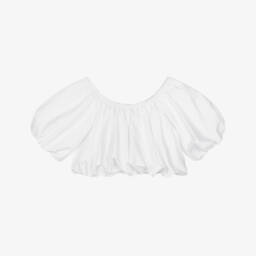 кутюр от Elsy-Белый топ с открытыми плечами для девочек | Childrensalon Outlet