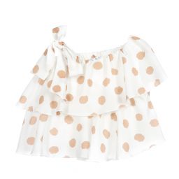 Elsy-Ivory & Beige Chiffon Blouse | Childrensalon Outlet