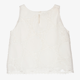 Elsy-Ivory Chiffon & Lace Blouse | Childrensalon Outlet