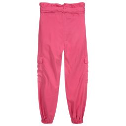 Elsy-Pink Viscose Cargo Trousers | Childrensalon Outlet