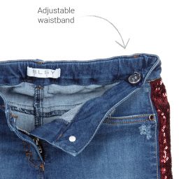 Elsy-Прямые джинсы с тесьмой с пайетками | Childrensalon Outlet