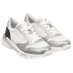 Elsy-Teen Silver & White Trainers | Childrensalon Outlet