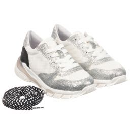Elsy-Teen Silver & White Trainers | Childrensalon Outlet