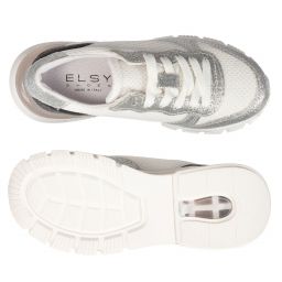 Elsy-Teen Silver & White Trainers | Childrensalon Outlet