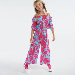 Elsy-White & Pink Leather Trainers | Childrensalon Outlet