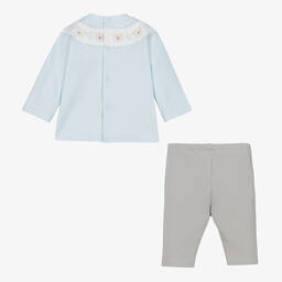 Emile et Rose-Baby Boys Blue & Grey Cotton Trouser Set | Childrensalon Outlet