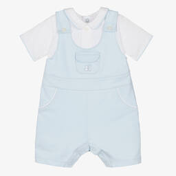 Emile et Rose-Baby Boys Blue & White Cotton Shortie | Childrensalon Outlet