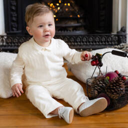 Emile et Rose-Baby Boys Ivory Trouser Set | Childrensalon Outlet