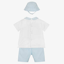Emile et Rose-Бело-голубой комплект с шортами из хлопка | Childrensalon Outlet