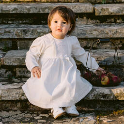 Emile et Rose-Кремовое хлопковое платье и колготки | Childrensalon Outlet