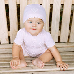 Emile et Rose-Baby Girls Pink Cotton Knit Shortie Set | Childrensalon Outlet
