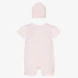 Emile et Rose-Baby Girls Pink Cotton Knit Shortie Set | Childrensalon Outlet
