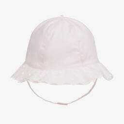 Emile et Rose-Baby Girls Pink Cotton & Tulle Sun Hat | Childrensalon Outlet