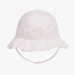 Emile et Rose-Baby Girls Pink Cotton & Tulle Sun Hat | Childrensalon Outlet