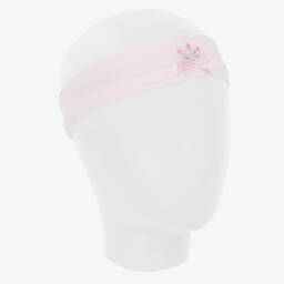 إيميل إي روز-طوق للرأس قطن جيرسي لون زهري بطبعة ورود | Childrensalon Outlet