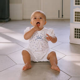 Emile et Rose-Baby Girls White Cotton Shortie | Childrensalon Outlet