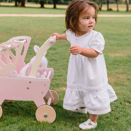 Emile et Rose-Белое платье с вышивкой для малышек | Childrensalon Outlet