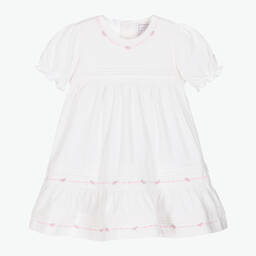 Emile et Rose-Белое платье с вышивкой для малышек | Childrensalon Outlet
