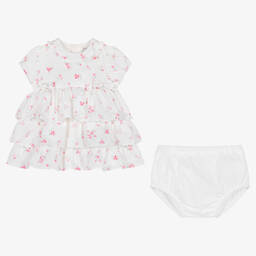 Emile et Rose-Baby Girls White Plumeti Cotton Dress | Childrensalon Outlet