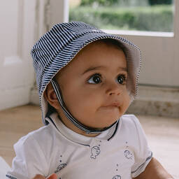 Emile et Rose-Белая панама в синюю полоску | Childrensalon Outlet