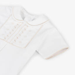 Emile et Rose-Boys Beige & White Summer Shorts Ensemble | Childrensalon Outlet