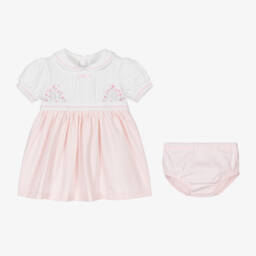 Emile et Rose-Girls Delicate Pink Cotton Floral Dress | Childrensalon Outlet