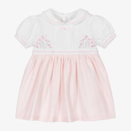 Emile et Rose-Girls Delicate Pink Cotton Floral Dress | Childrensalon Outlet
