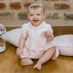 Emile et Rose-Girls Delicate Pink Cotton Floral Dress | Childrensalon Outlet