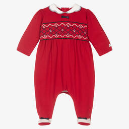 Emile et Rose-Girls Red Cotton Babygrow | Childrensalon Outlet