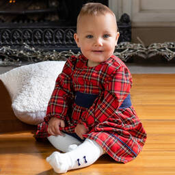 Emile et Rose-Красное платье в клетку и колготки | Childrensalon Outlet