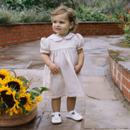 Emile et Rose-Мягкое бежевое хлопковое платье для девочек | Childrensalon Outlet