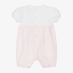 Emile et Rose-Girls Soft Pink Floral Cotton Romper | Childrensalon Outlet