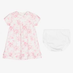 Emile et Rose-Розовое хлопковое платье в цветочек и повязка на голову | Childrensalon Outlet