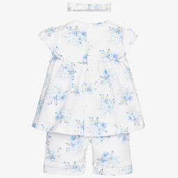 Emile et Rose-White & Blue Baby Shorts Set | Childrensalon Outlet