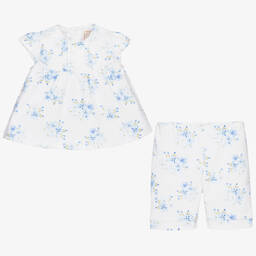 Emile et Rose-White & Blue Baby Shorts Set | Childrensalon Outlet
